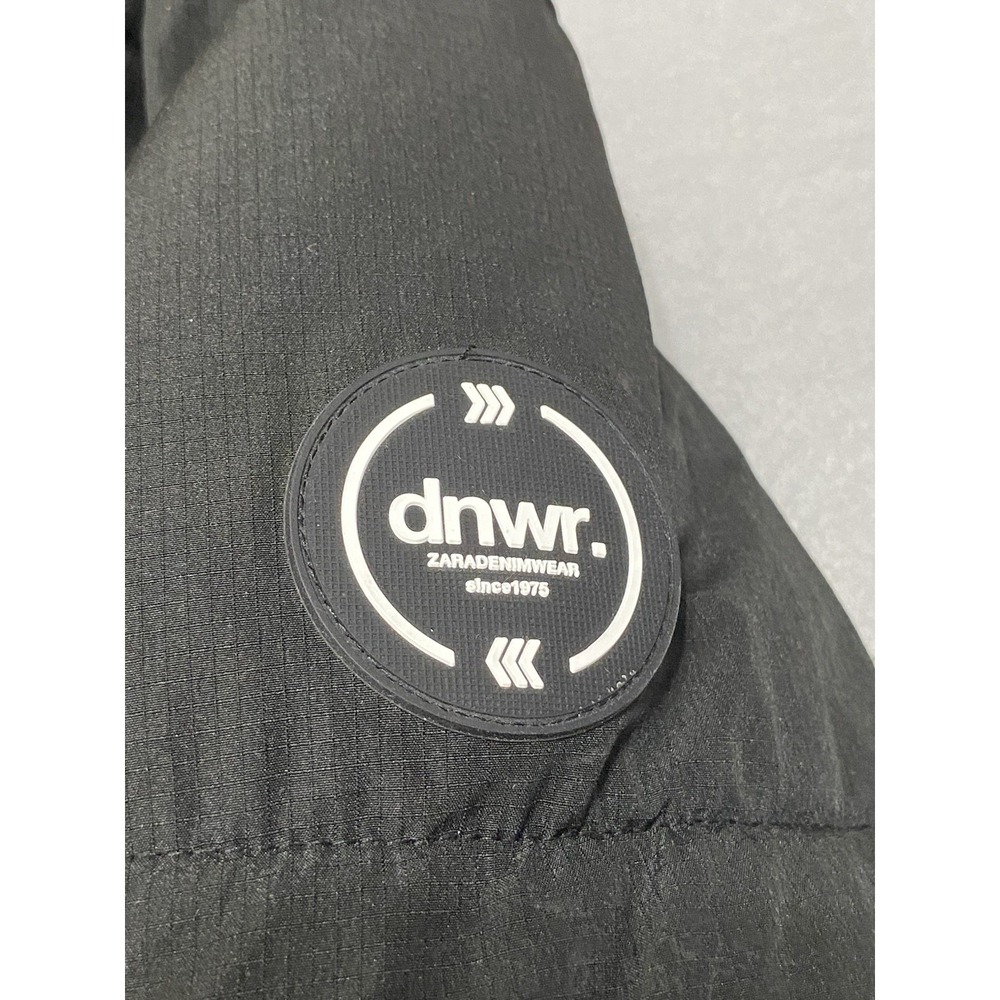 Zara DNWR Mens Black Ripstop Hooded Puffer Jacket Size M Quilted Techwear - Picture 4 of 11